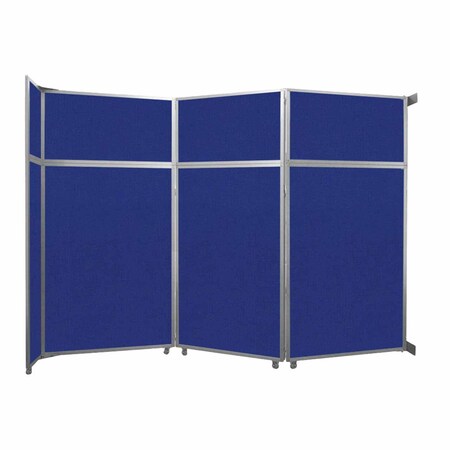 Versare Operable Wall Folding Room Divider 11'9" x 8'5-1/4" Royal Blue Fabric 1070305